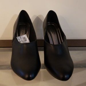 Black Slip On Heel Shoe